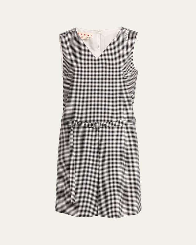 Checker Belted Mini Dress